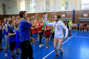 Olympijský trénink s Ivetou Vacenovskou na ZŠ Dřevohostice